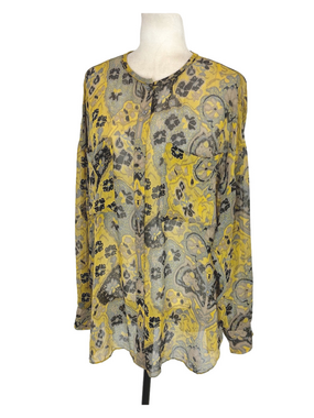Wilfred yellow and black silk blouse